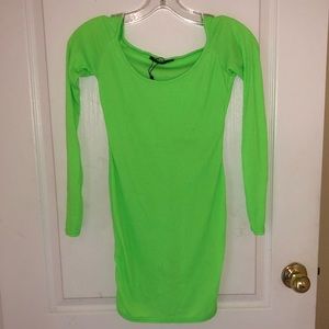 Lime Green Off the shoulder dress
